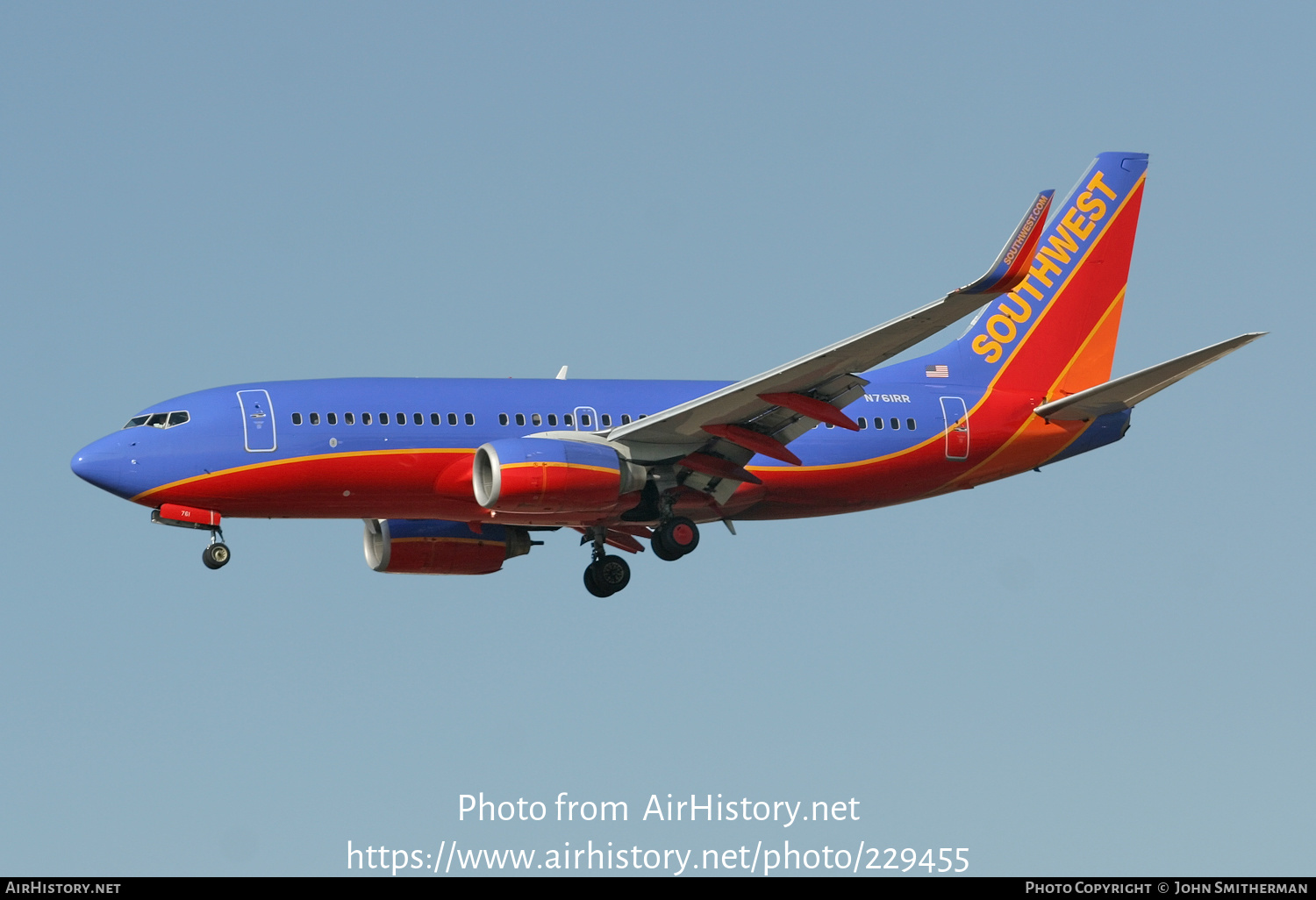 Aircraft Photo of N761RR | Boeing 737-7H4 | Southwest Airlines | AirHistory.net #229455