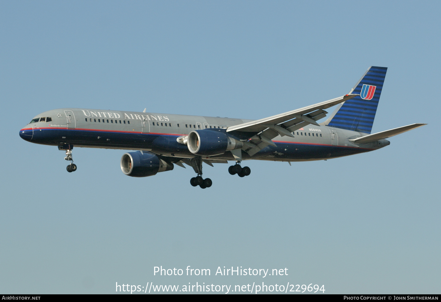 Aircraft Photo of N584UA | Boeing 757-222 | United Airlines | AirHistory.net #229694