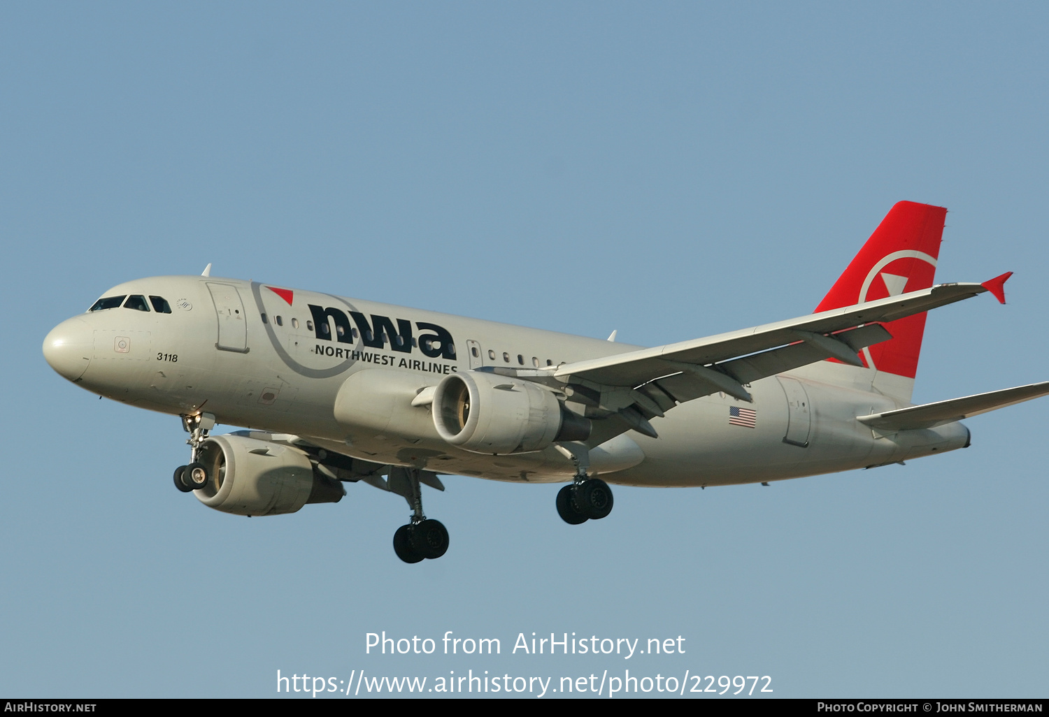 Aircraft Photo of N318NB | Airbus A319-114 | Northwest Airlines | AirHistory.net #229972