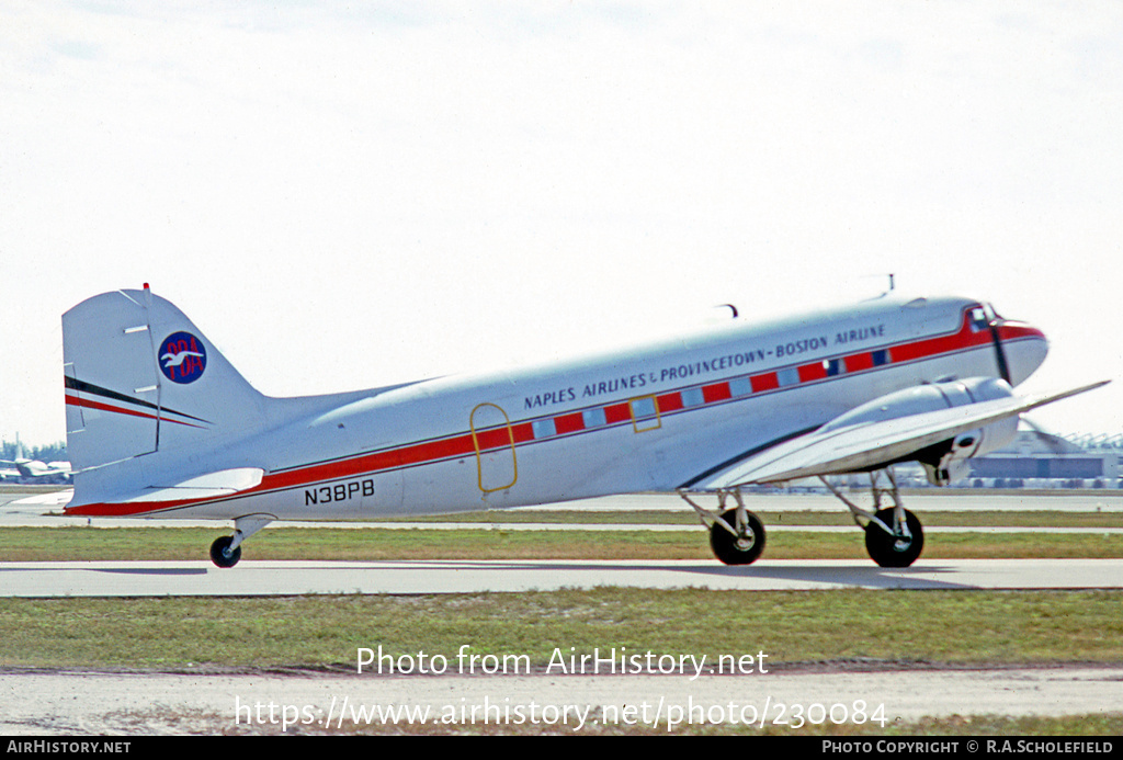 Aircraft Photo of N38PB | Douglas DC-3(A) | Naples Airlines & Provincetown-Boston Airline | AirHistory.net #230084