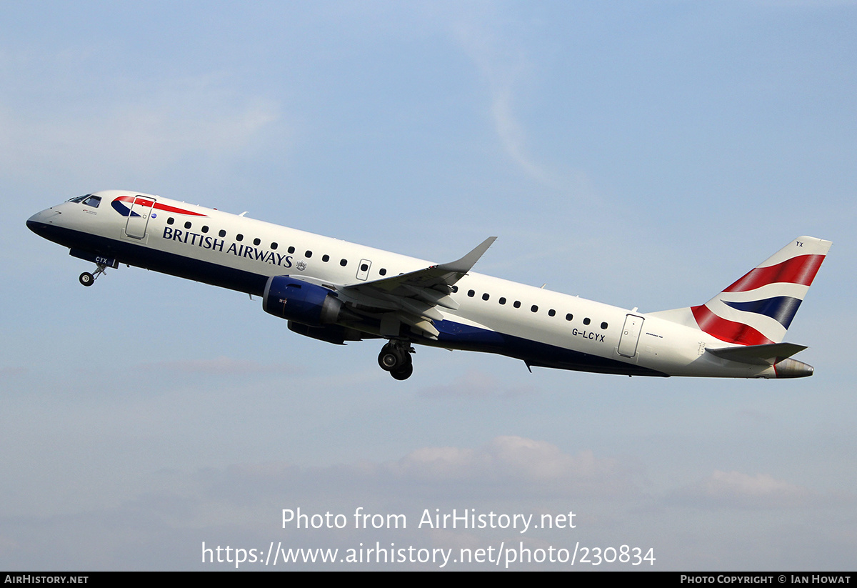 Aircraft Photo of G-LCYX | Embraer 190SR (ERJ-190-100SR) | British Airways | AirHistory.net #230834