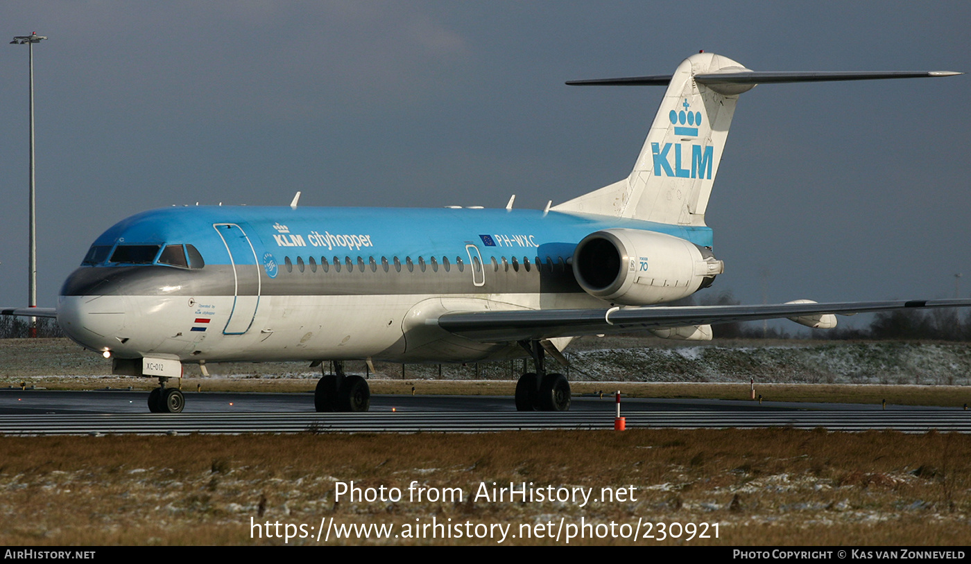 Aircraft Photo of PH-WXC | Fokker 70 (F28-0070) | KLM Cityhopper | AirHistory.net #230921