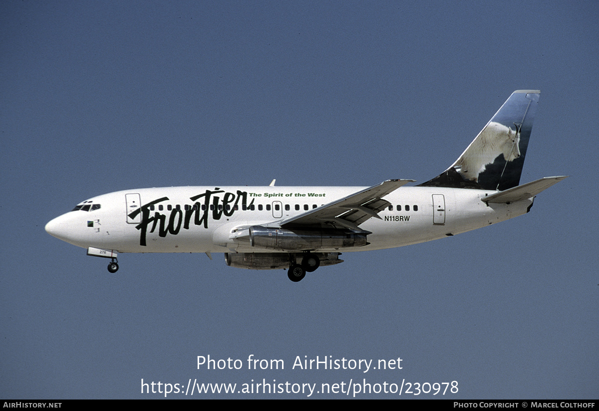 Aircraft Photo of N118RW | Boeing 737-2Y5/Adv | Frontier Airlines | AirHistory.net #230978