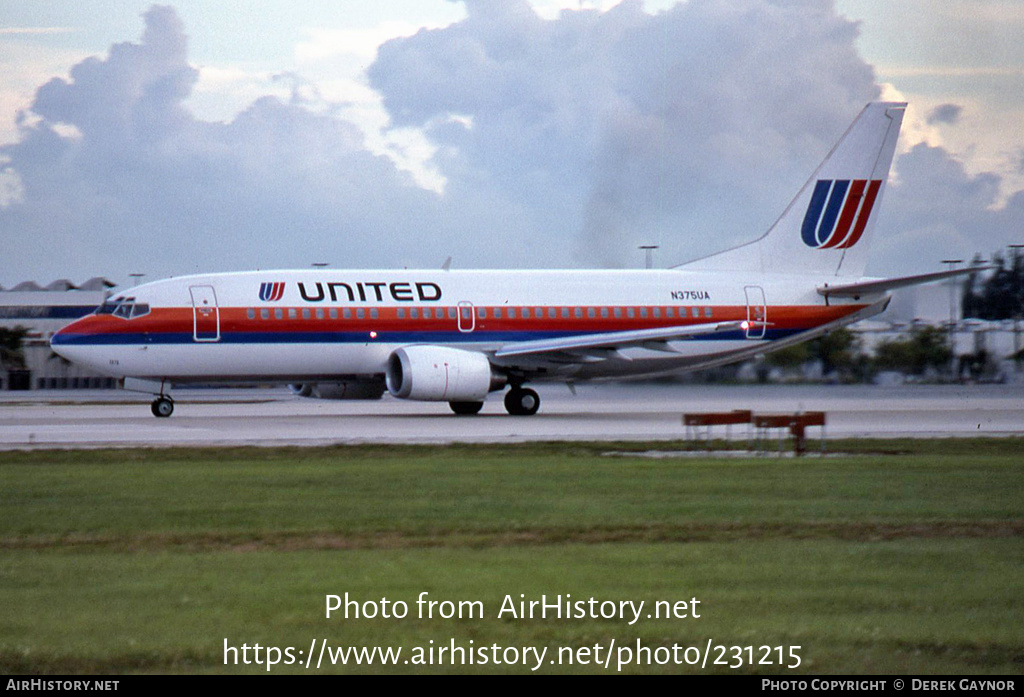 Aircraft Photo of N375UA | Boeing 737-322 | United Airlines | AirHistory.net #231215