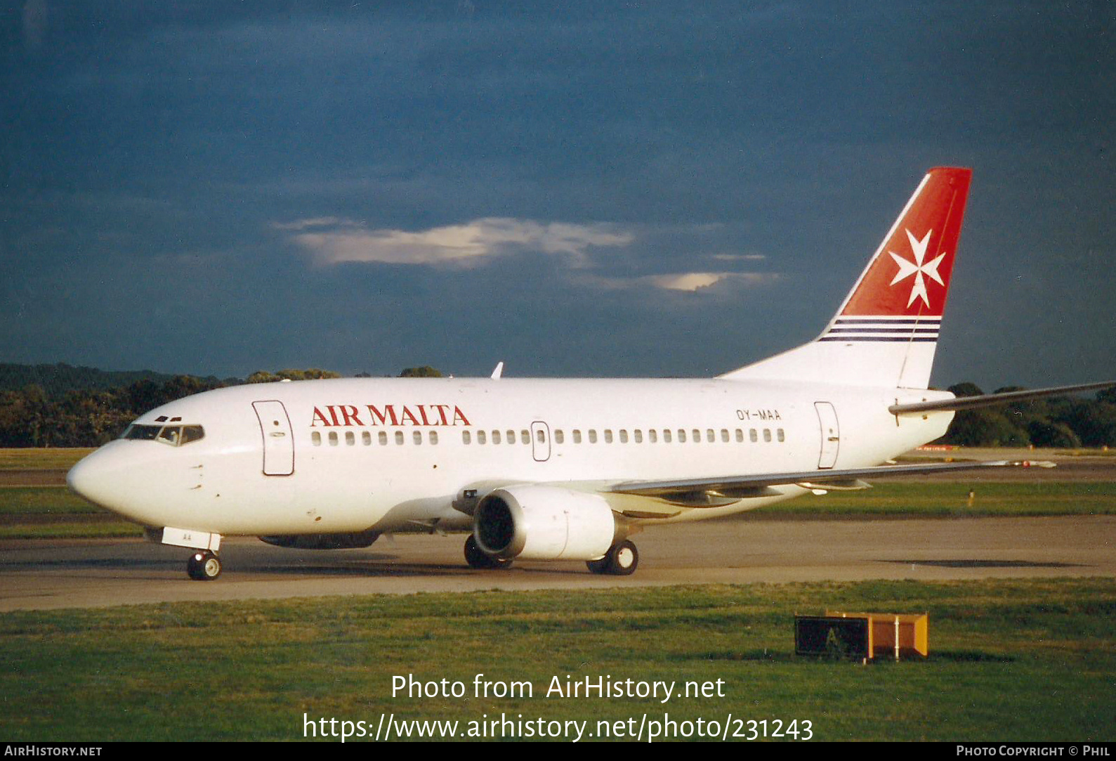 Aircraft Photo of OY-MAA | Boeing 737-5L9 | Air Malta | AirHistory.net #231243