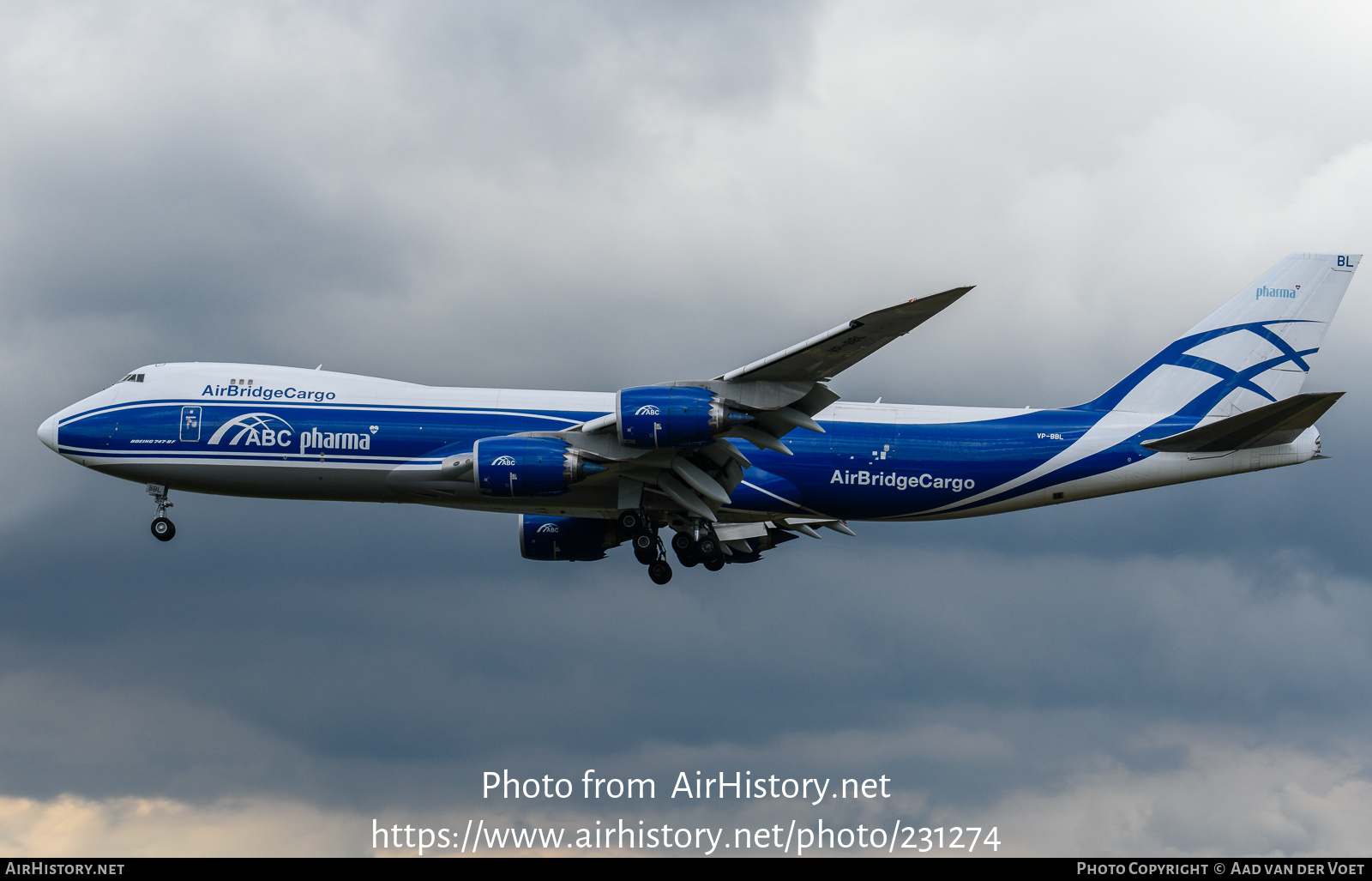 Aircraft Photo of VP-BBL | Boeing 747-8F | ABC Pharma - AirBridgeCargo Airlines | AirHistory.net #231274