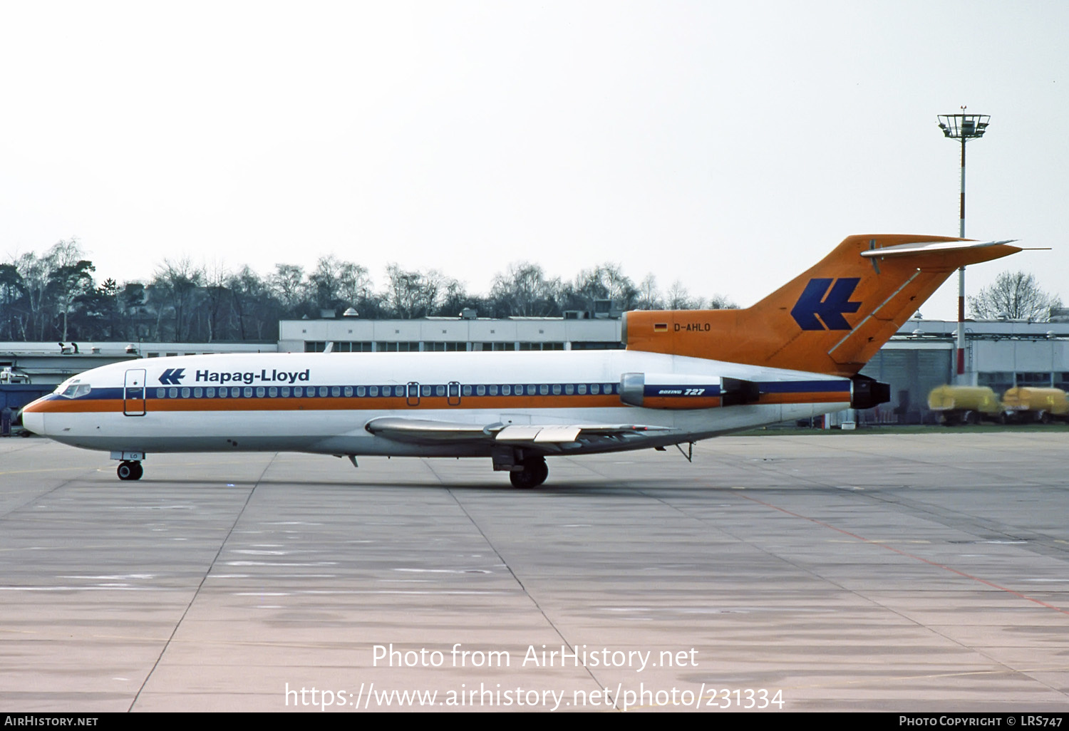 Aircraft Photo of D-AHLO | Boeing 727-29 | Hapag-Lloyd | AirHistory.net #231334