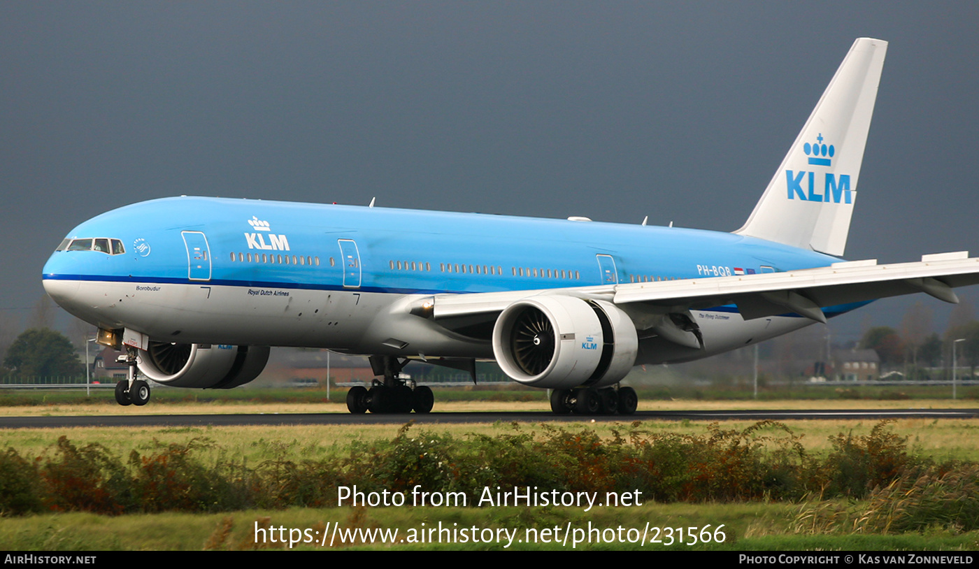 Aircraft Photo of PH-BQB | Boeing 777-206/ER | KLM - Royal Dutch Airlines | AirHistory.net #231566