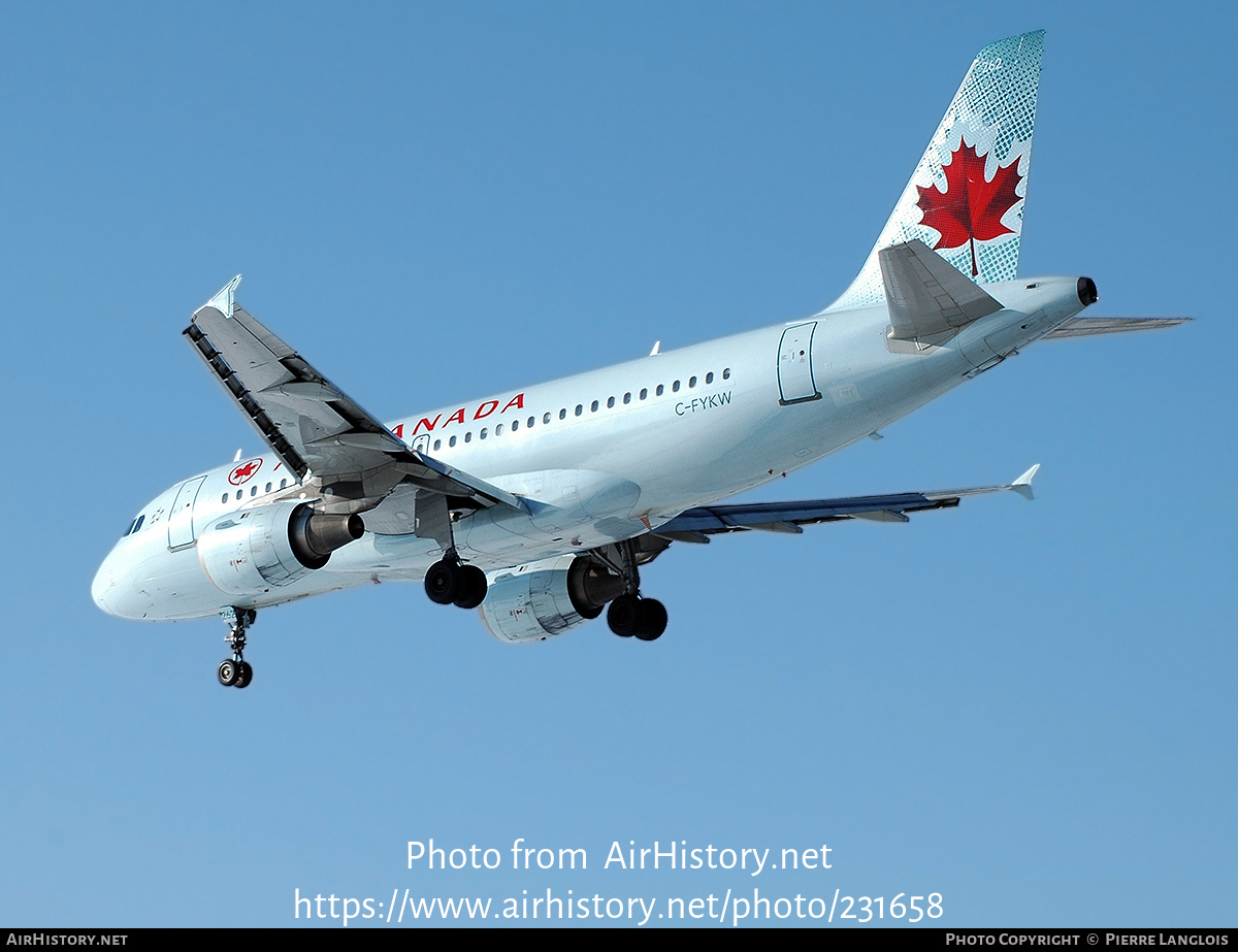 Aircraft Photo of C-FYKW | Airbus A319-114 | Air Canada | AirHistory.net #231658