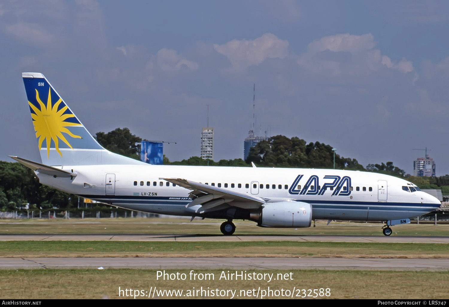 Aircraft Photo of LV-ZSN | Boeing 737-76N | LAPA - Líneas Aéreas Privadas Argentinas | AirHistory.net #232588