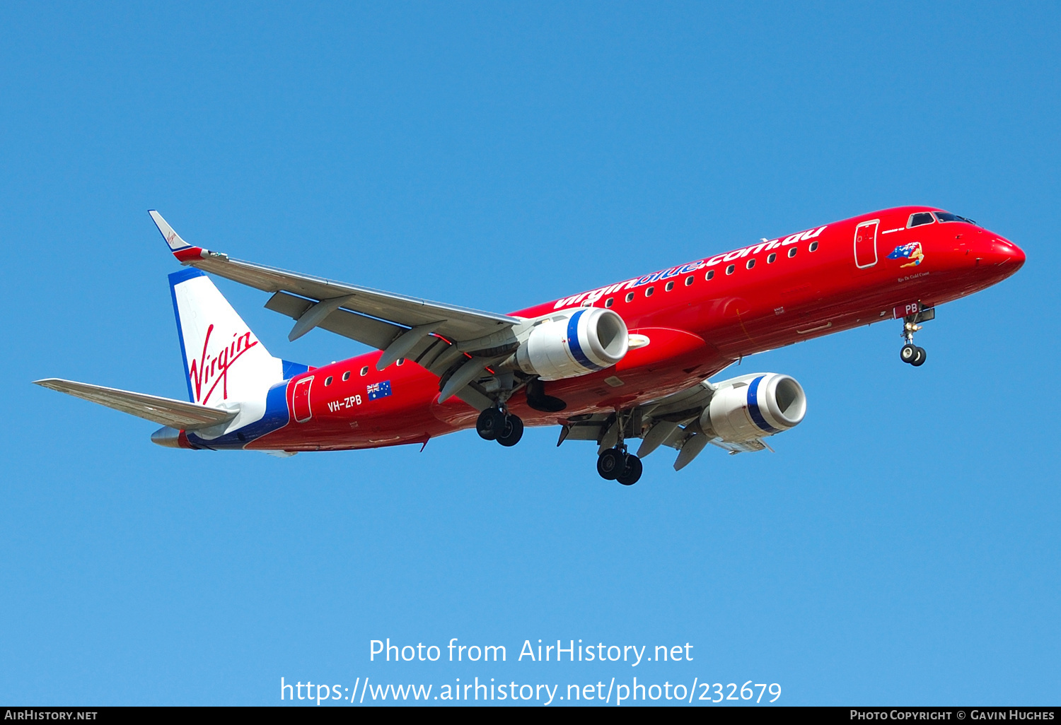 Aircraft Photo of VH-ZPB | Embraer 190AR (ERJ-190-100IGW) | Virgin Blue Airlines | AirHistory.net #232679