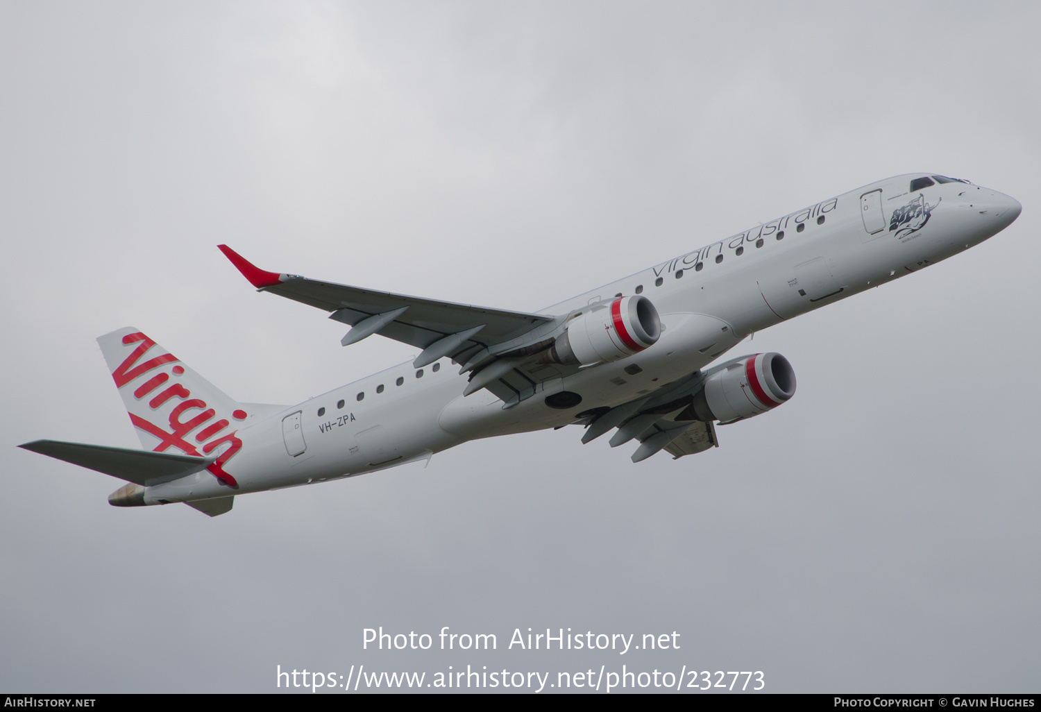 Aircraft Photo of VH-ZPA | Embraer 190AR (ERJ-190-100IGW) | Virgin Australia Airlines | AirHistory.net #232773