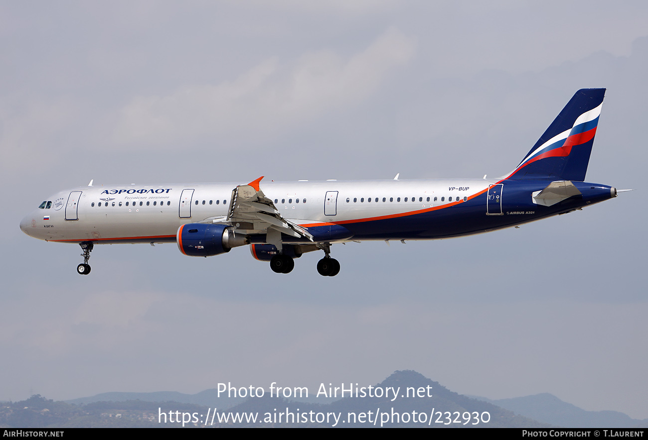 Aircraft Photo of VP-BUP | Airbus A321-211 | Aeroflot - Russian Airlines | AirHistory.net #232930