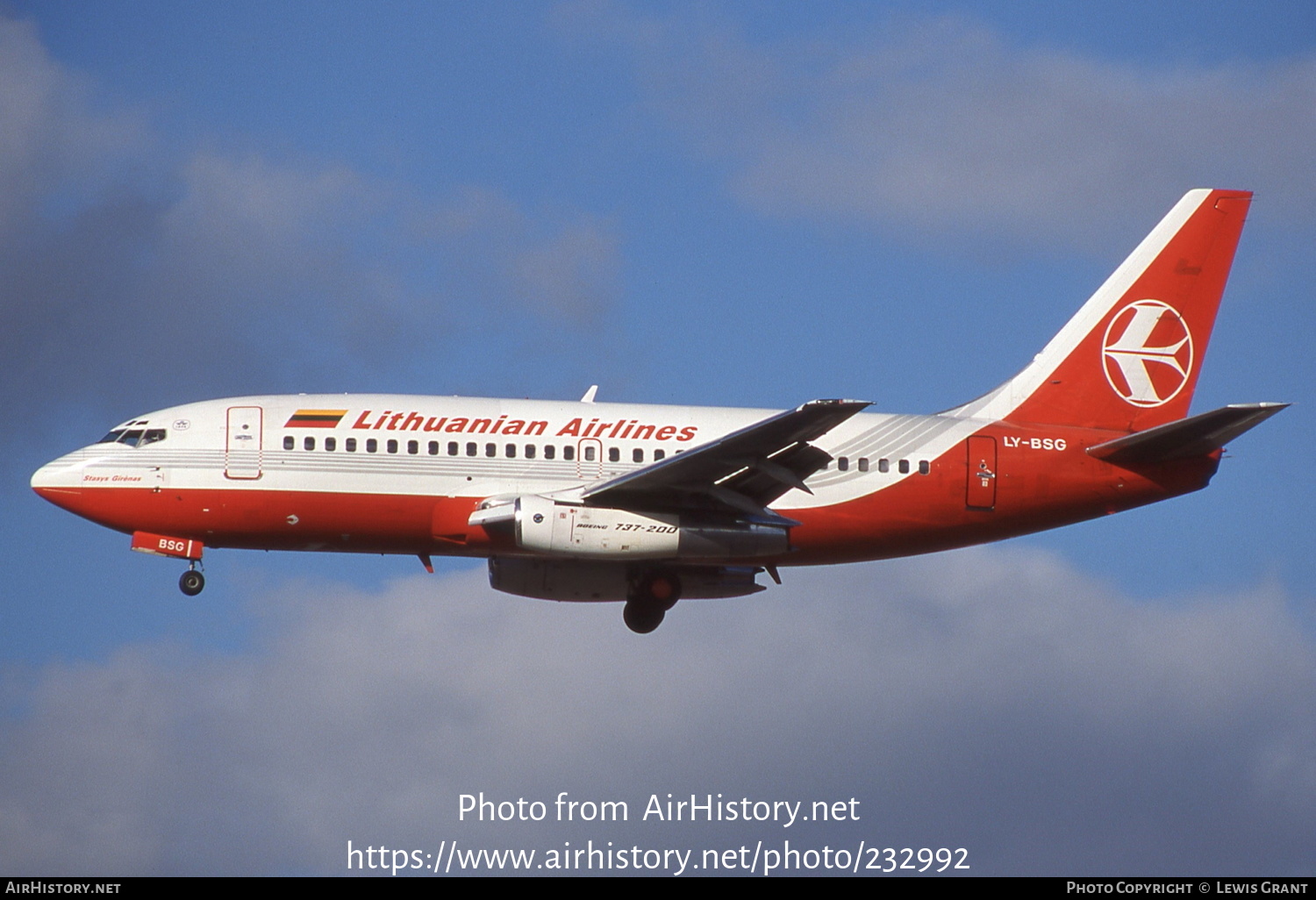 Aircraft Photo of LY-BSG | Boeing 737-2T2/Adv | Lithuanian Airlines | AirHistory.net #232992