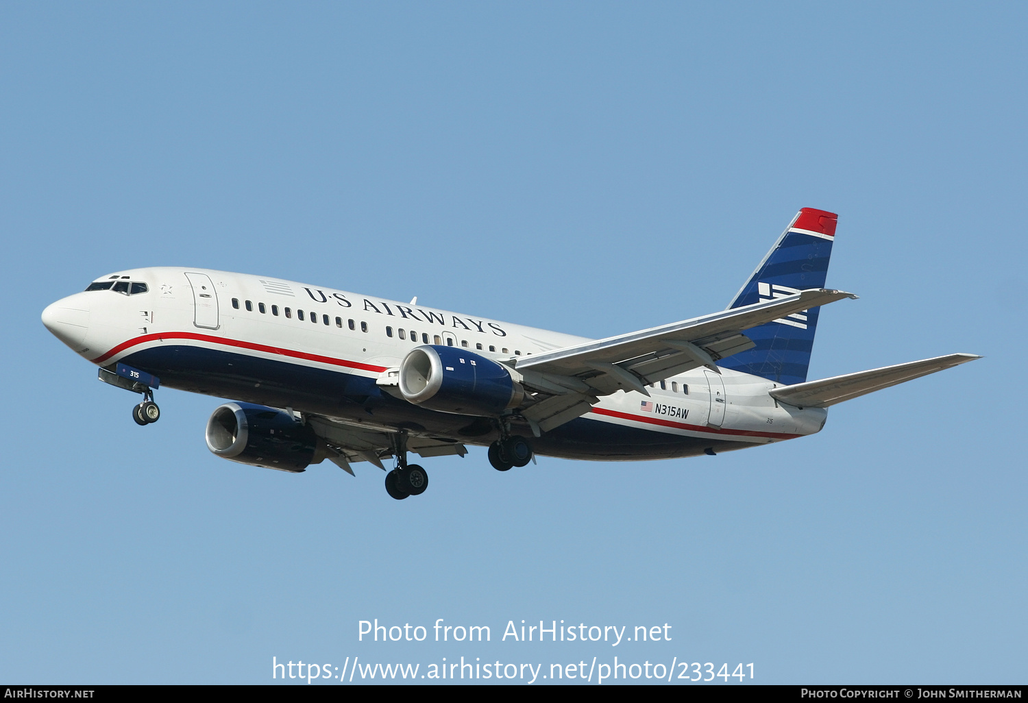 Aircraft Photo of N315AW | Boeing 737-3S3 | US Airways | AirHistory.net #233441