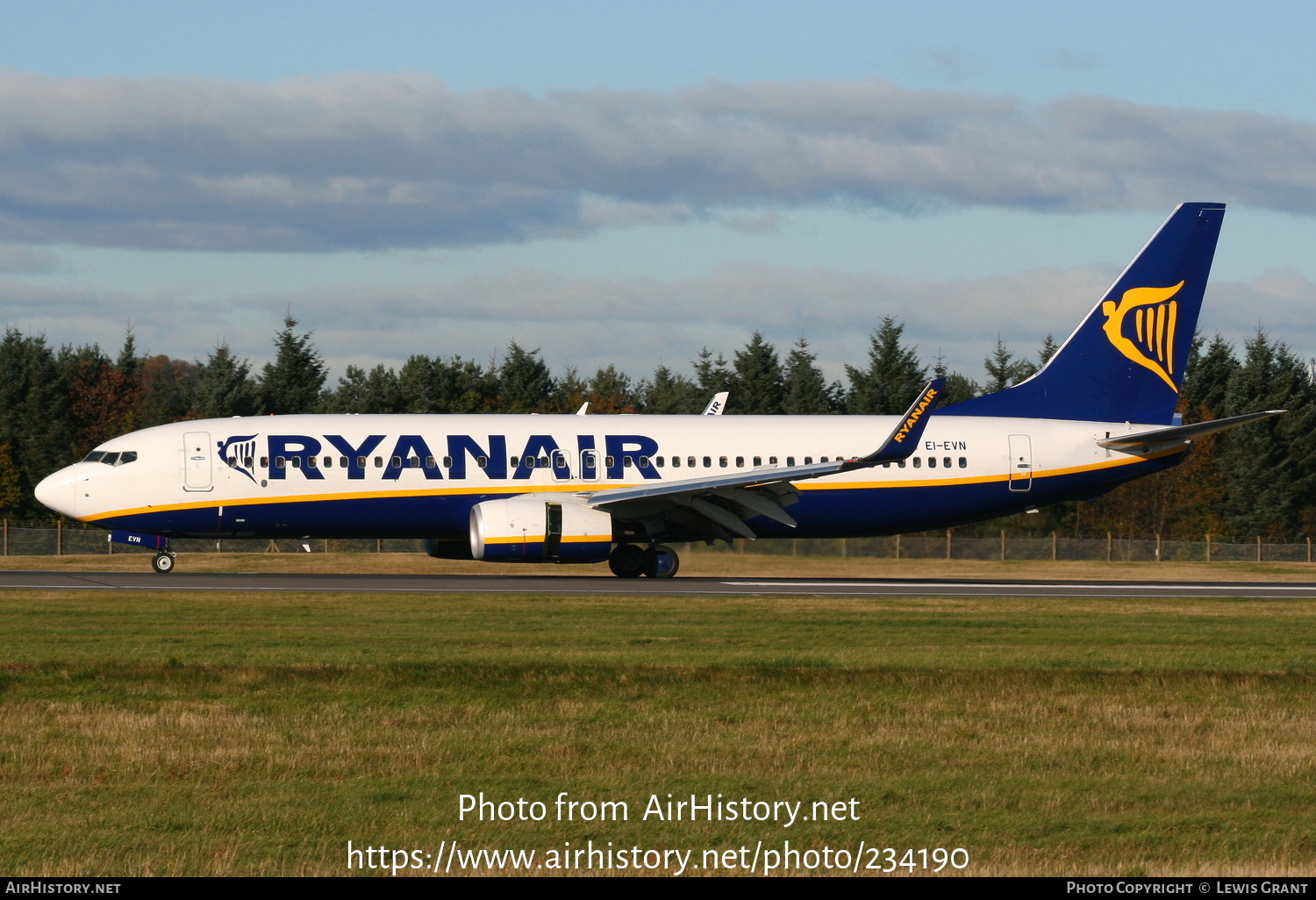 Aircraft Photo of EI-EVN | Boeing 737-8AS | Ryanair | AirHistory.net #234190