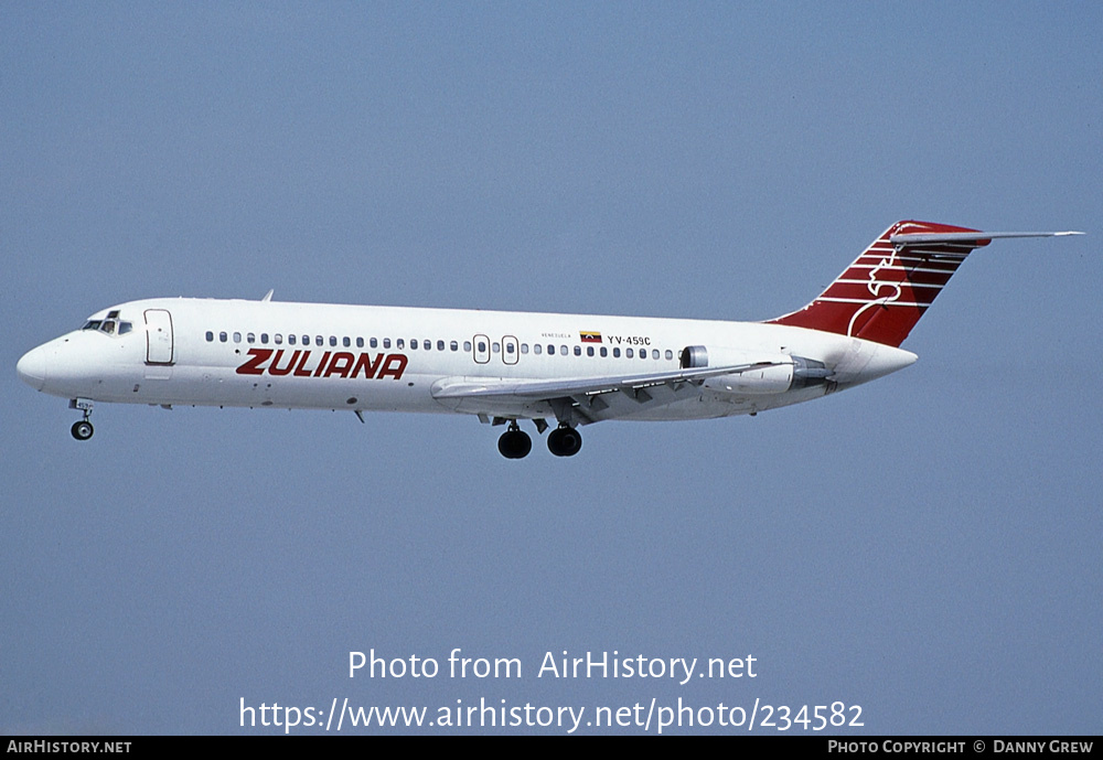 Aircraft Photo of YV-459C | McDonnell Douglas DC-9-31 | Zuliana de Aviación | AirHistory.net #234582