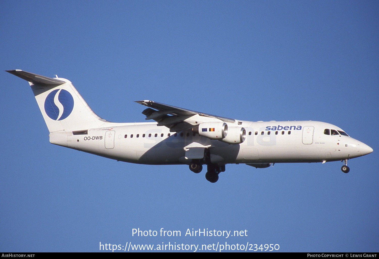 Aircraft Photo of OO-DWB | British Aerospace Avro 146-RJ100 | Sabena | AirHistory.net #234950