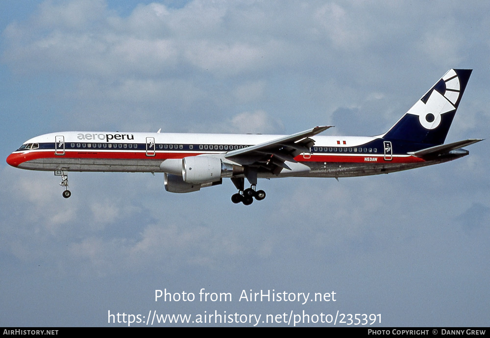 Aircraft Photo of N53AW | Boeing 757-23A | AeroPeru | AirHistory.net #235391