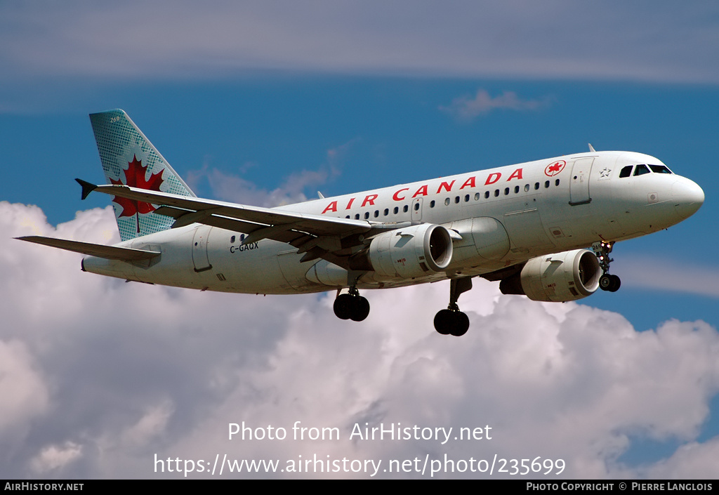 Aircraft Photo of C-GAQX | Airbus A319-114 | Air Canada | AirHistory.net #235699