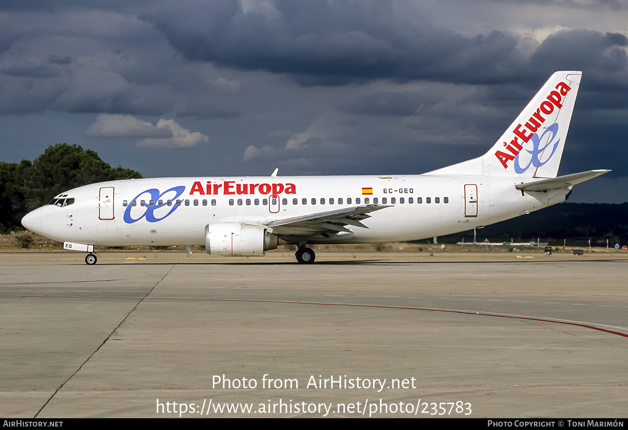 Aircraft Photo of EC-GEQ | Boeing 737-3Y0 | Air Europa | AirHistory.net #235783