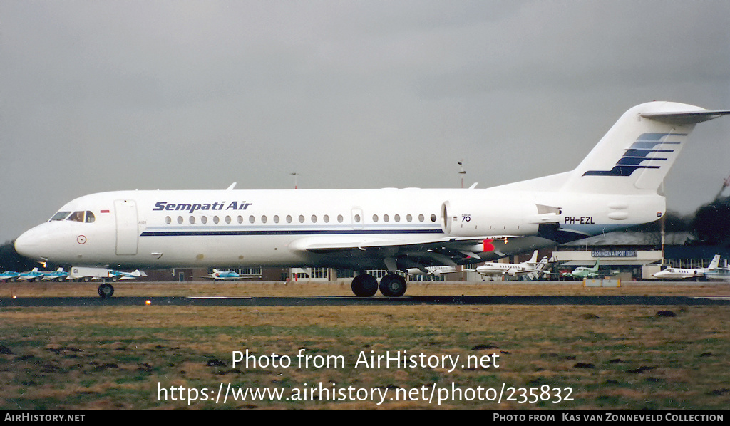 Aircraft Photo of PH-EZL | Fokker 70 (F28-0070) | Sempati Air | AirHistory.net #235832