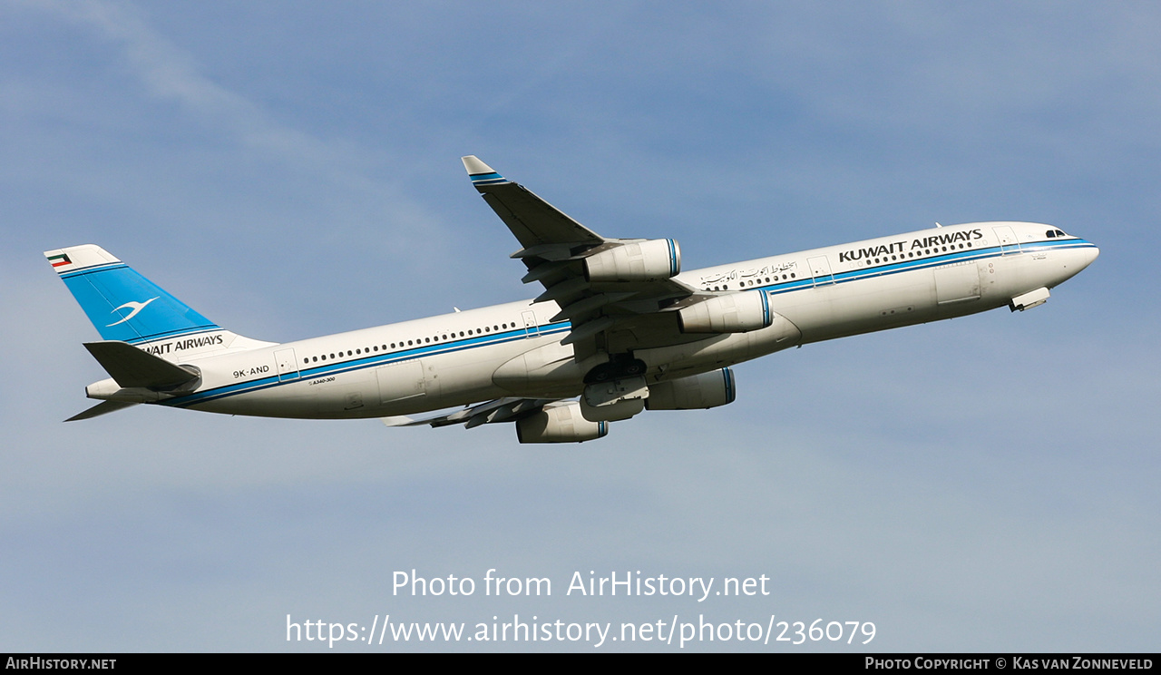 Aircraft Photo of 9K-AND | Airbus A340-313 | Kuwait Airways | AirHistory.net #236079