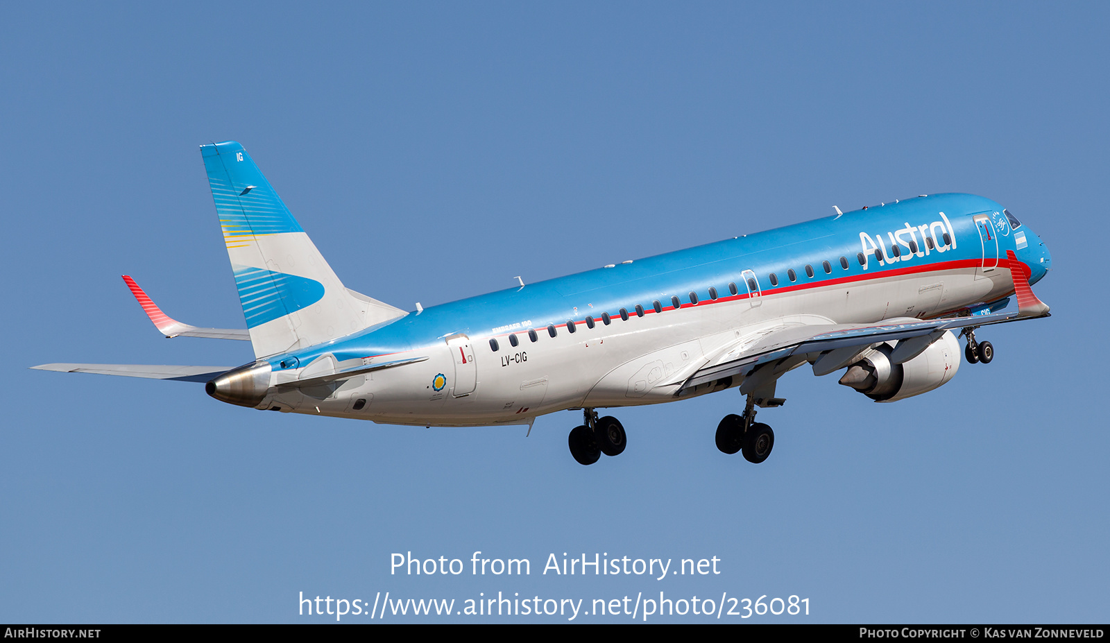 Aircraft Photo of LV-CIG | Embraer 190AR (ERJ-190-100IGW) | Austral Líneas Aéreas | AirHistory.net #236081