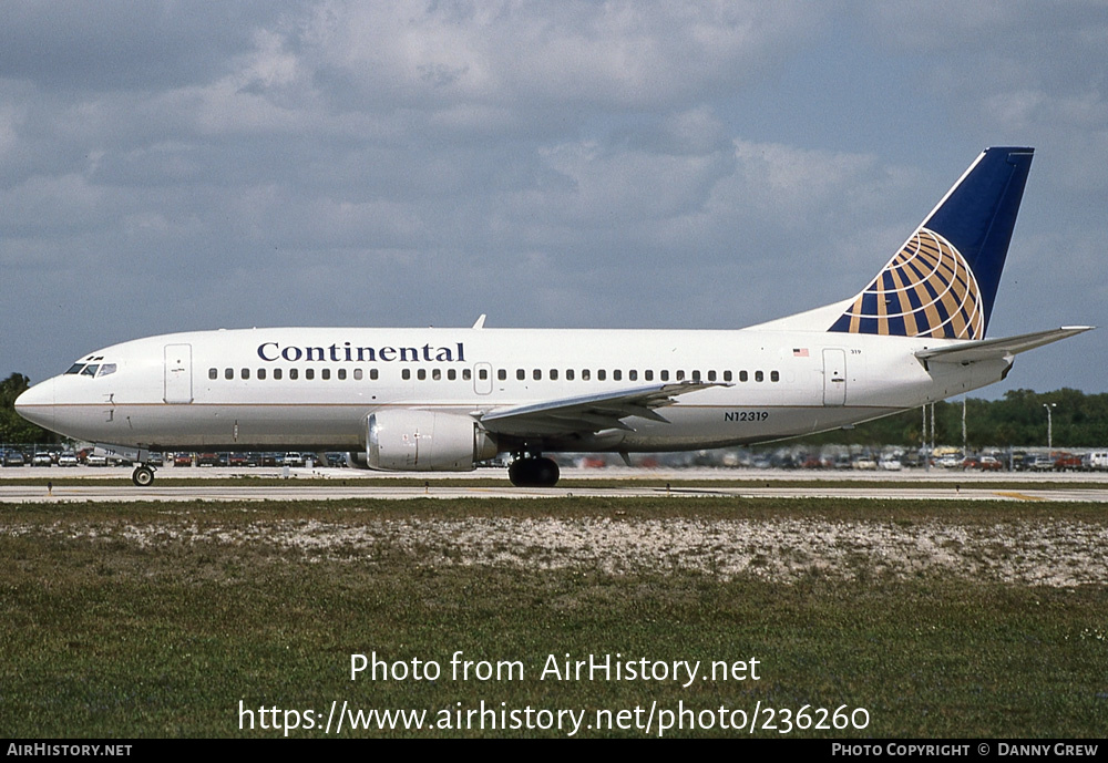 Aircraft Photo of N12319 | Boeing 737-3T0 | Continental Airlines | AirHistory.net #236260