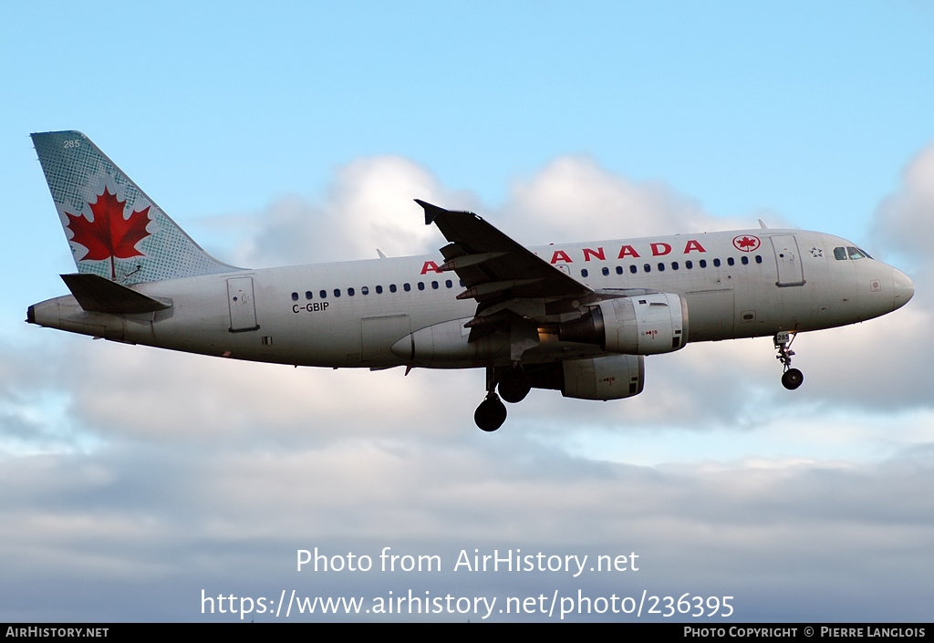 Aircraft Photo of C-GBIP | Airbus A319-114 | Air Canada | AirHistory.net #236395