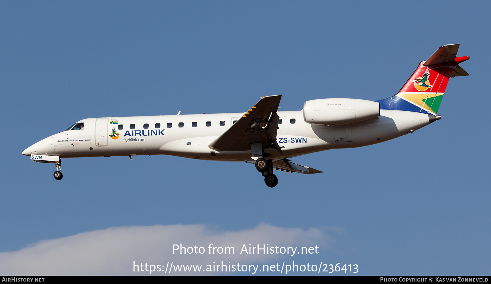 Aircraft Photo of ZS-SWN | Embraer ERJ-135LR (EMB-135LR) | Airlink | AirHistory.net #236413