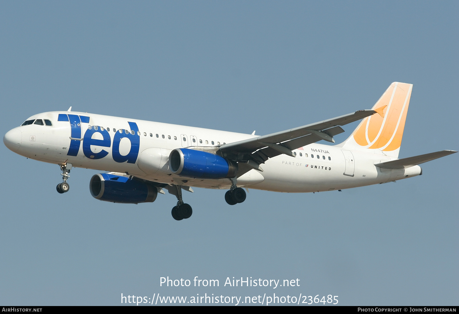 Aircraft Photo of N447UA | Airbus A320-232 | Ted | AirHistory.net #236485