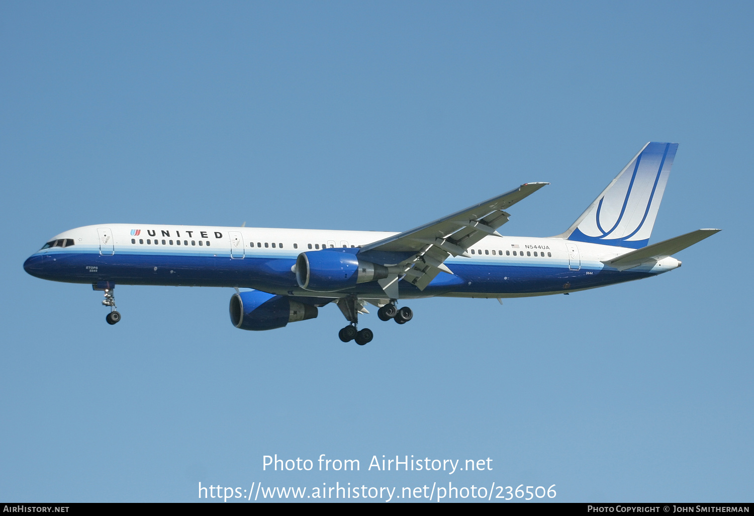 Aircraft Photo of N544UA | Boeing 757-222 | United Airlines | AirHistory.net #236506