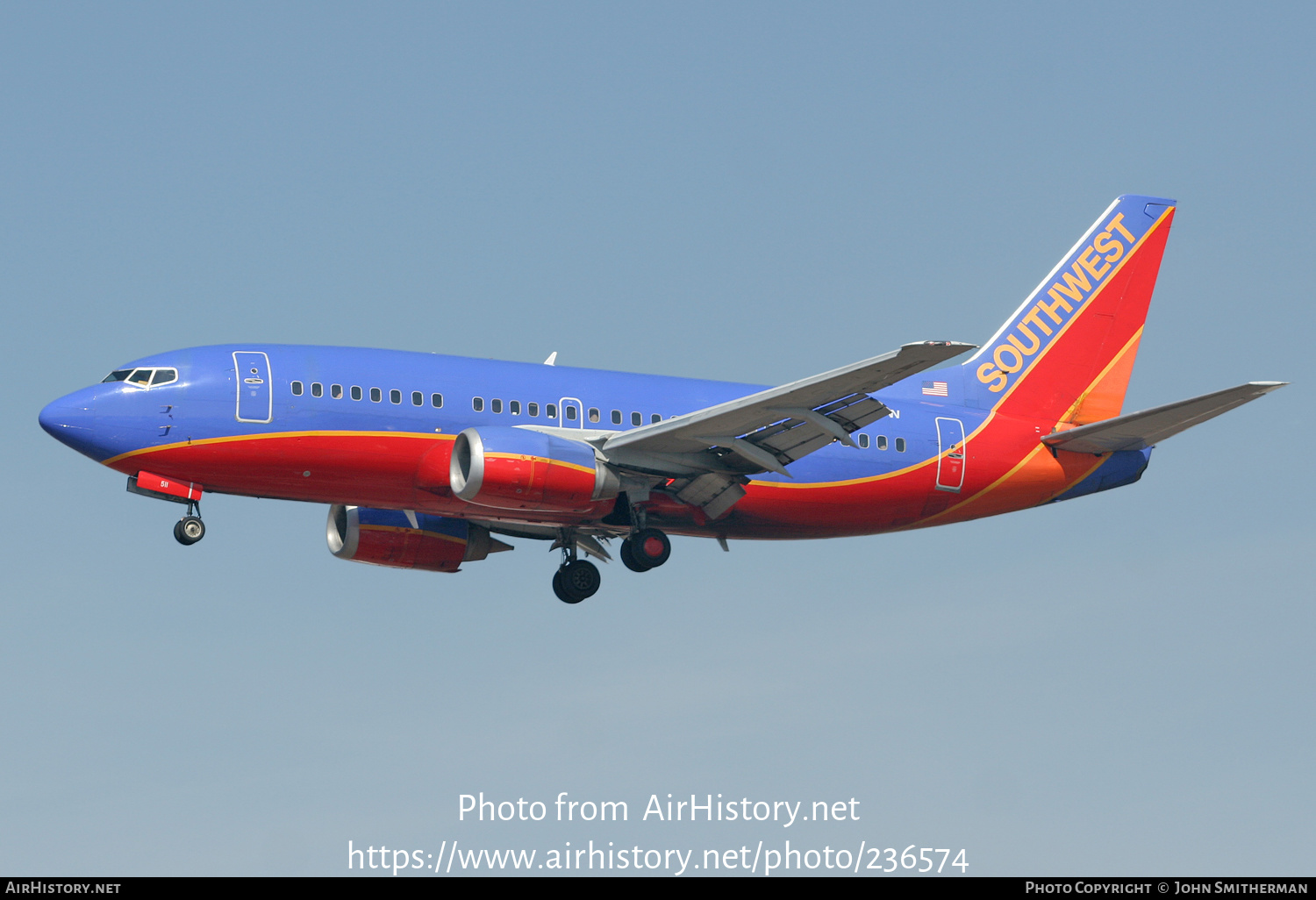 Aircraft Photo of N511SW | Boeing 737-5H4 | Southwest Airlines | AirHistory.net #236574