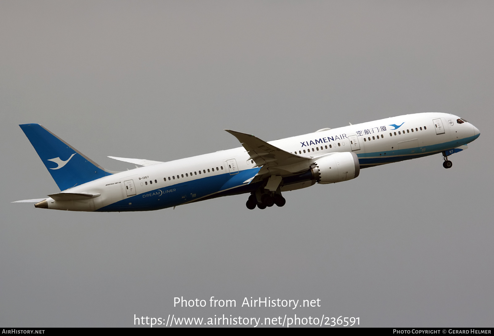 Aircraft Photo of B-1357 | Boeing 787-9 Dreamliner | Xiamen Airlines | AirHistory.net #236591