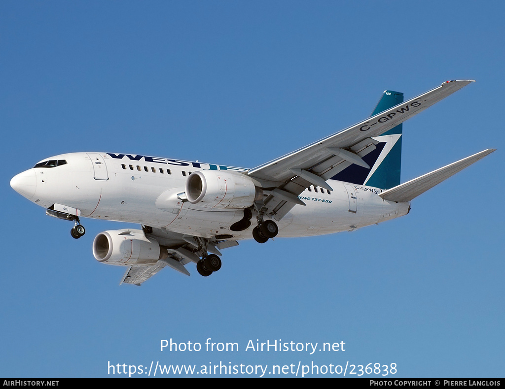 Aircraft Photo of C-GPWS | Boeing 737-6CT | WestJet | AirHistory.net #236838