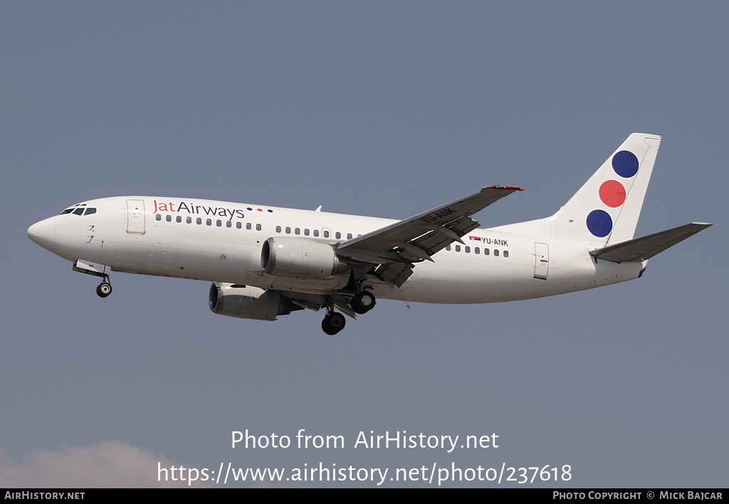 Aircraft Photo of YU-ANK | Boeing 737-3H9 | Jat Airways | AirHistory.net #237618