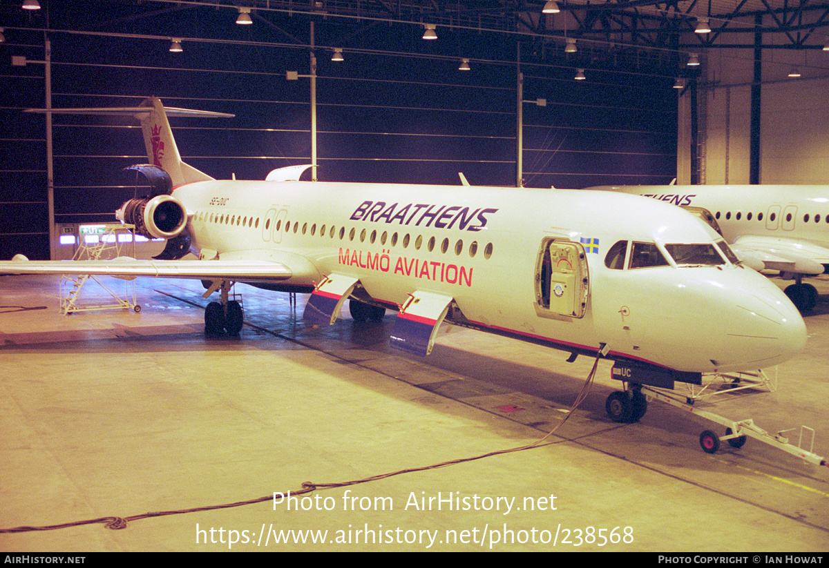 Aircraft Photo of SE-DUC | Fokker 100 (F28-0100) | Braathens Malmö Aviation | AirHistory.net #238568