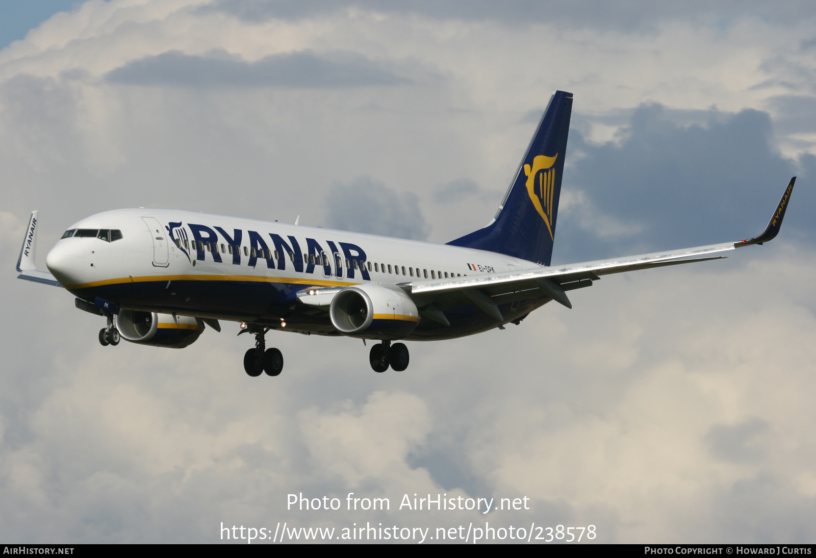 Aircraft Photo of EI-DPK | Boeing 737-8AS | Ryanair | AirHistory.net #238578