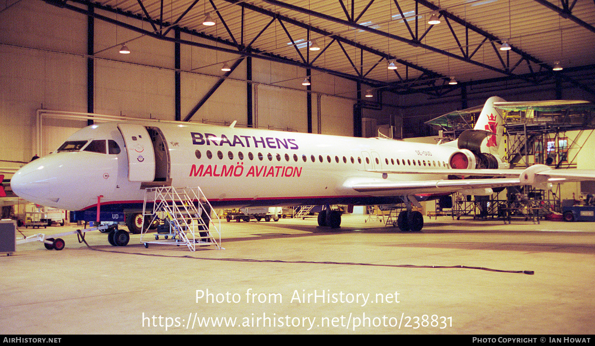 Aircraft Photo of SE-DUD | Fokker 100 (F28-0100) | Braathens Malmö Aviation | AirHistory.net #238831