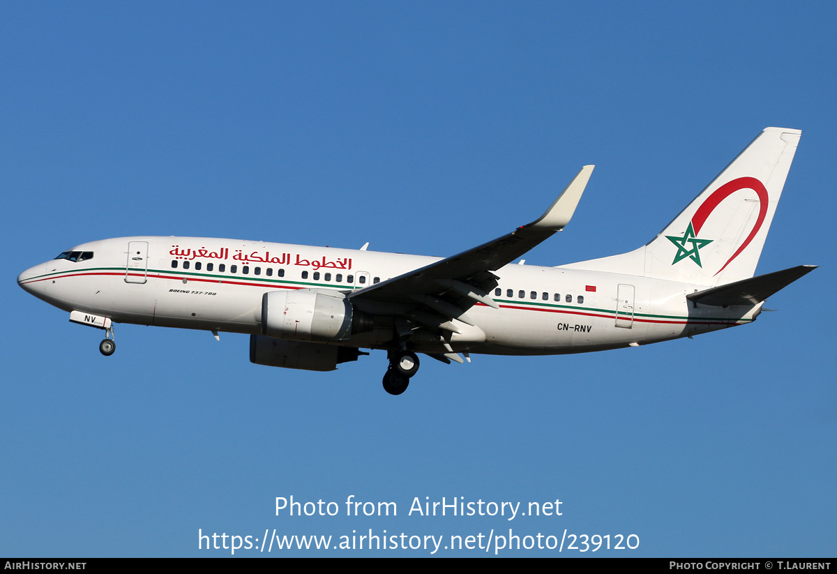 Aircraft Photo of CN-RNV | Boeing 737-7B6 | Royal Air Maroc - RAM | AirHistory.net #239120