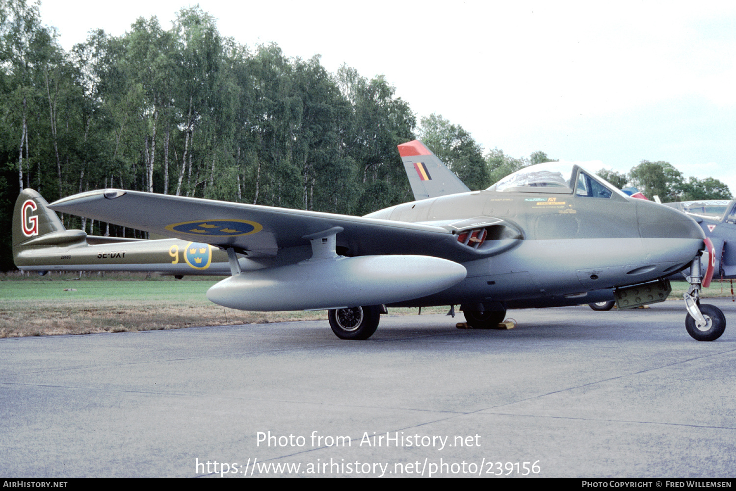 Aircraft Photo of SE-DXY | De Havilland D.H. 100 Vampire FB6 | Sweden - Air Force | AirHistory.net #239156