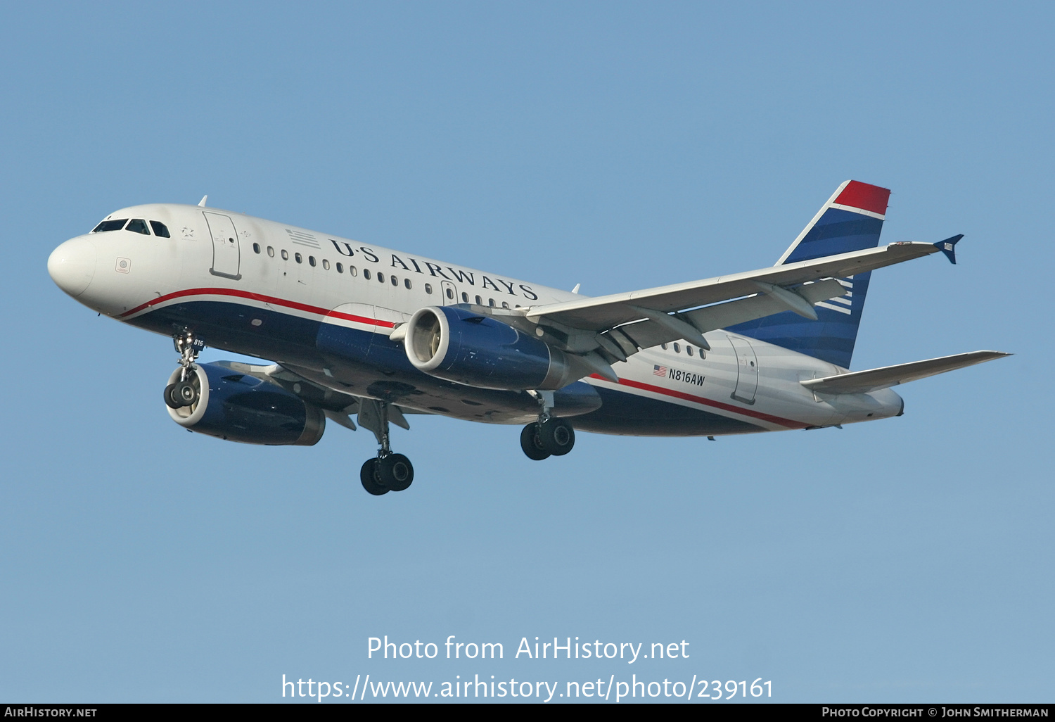 Aircraft Photo of N816AW | Airbus A319-132 | US Airways | AirHistory.net #239161