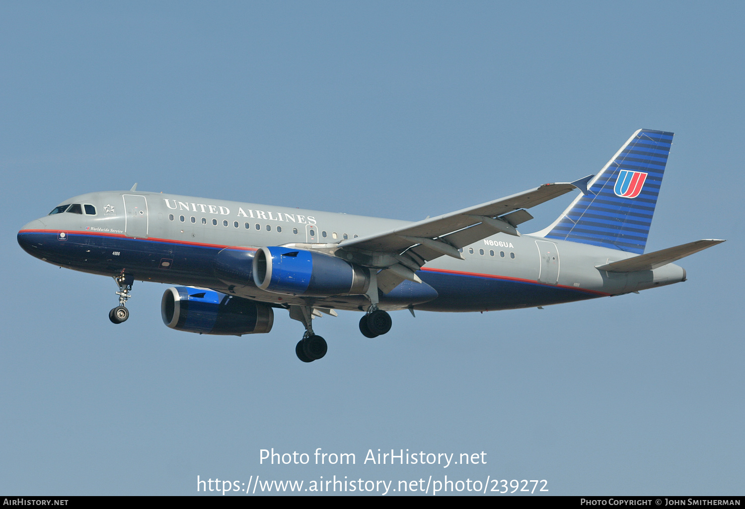 Aircraft Photo of N806UA | Airbus A319-131 | United Airlines | AirHistory.net #239272