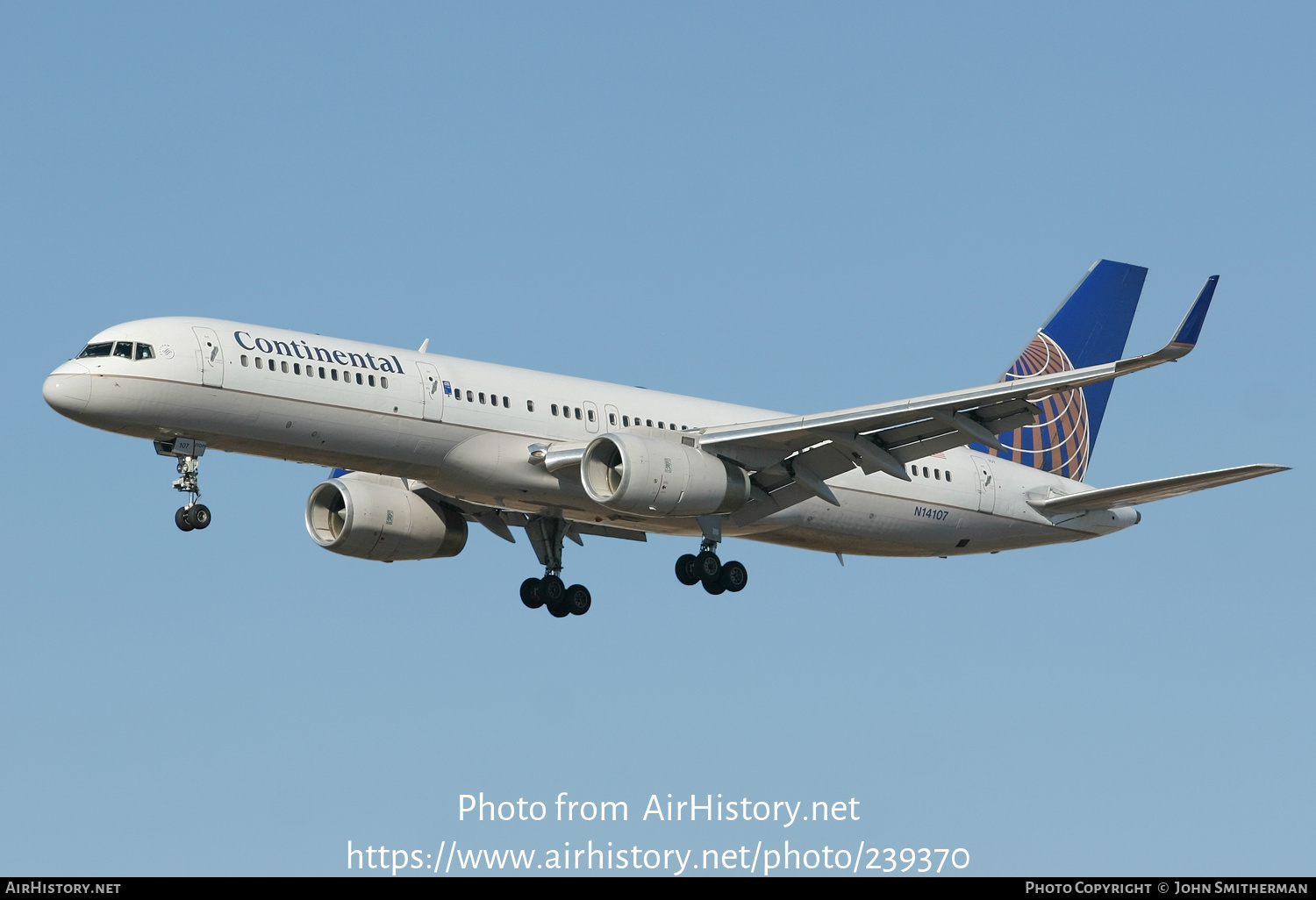 Aircraft Photo of N14107 | Boeing 757-224 | Continental Airlines | AirHistory.net #239370