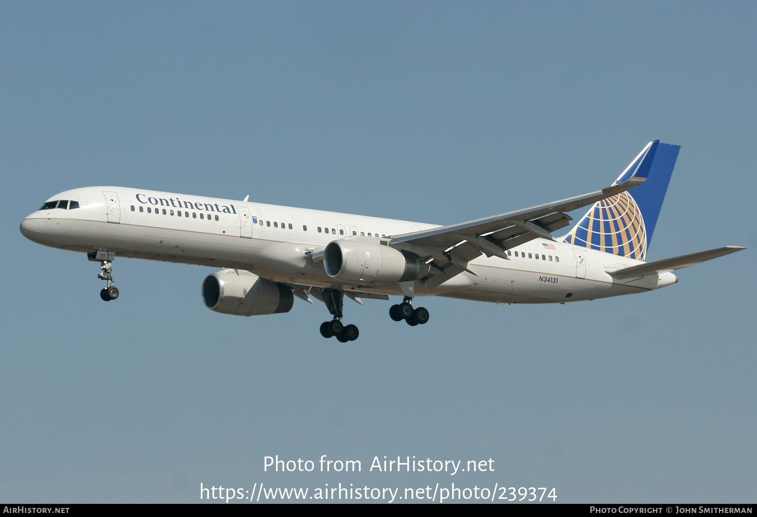 Aircraft Photo of N34131 | Boeing 757-224 | Continental Airlines | AirHistory.net #239374