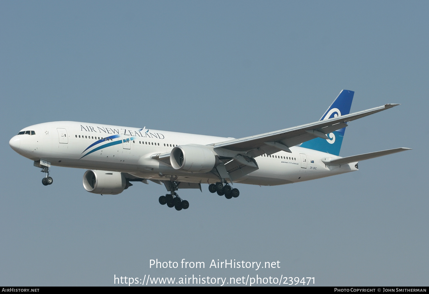 Aircraft Photo of ZK-OKC | Boeing 777-219/ER | Air New Zealand | AirHistory.net #239471