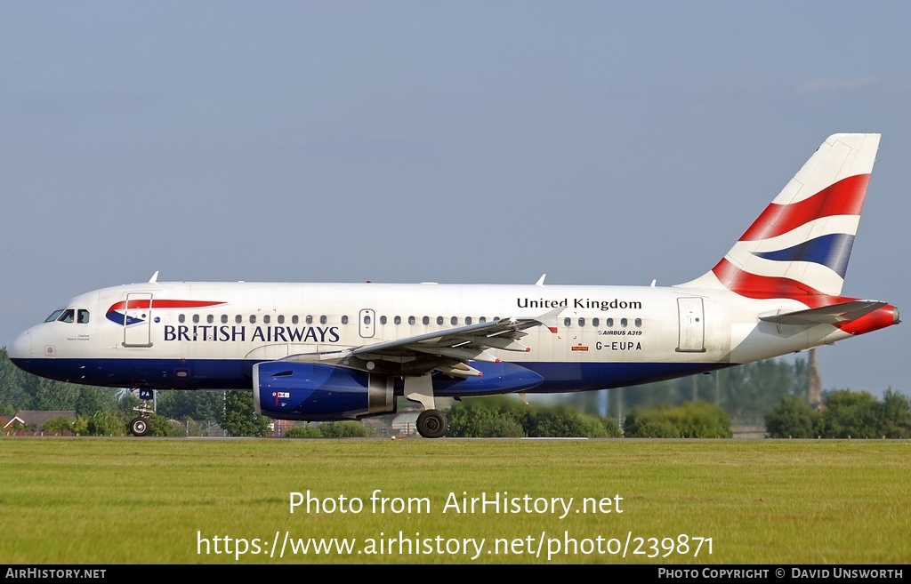 Aircraft Photo of G-EUPA | Airbus A319-131 | British Airways | AirHistory.net #239871