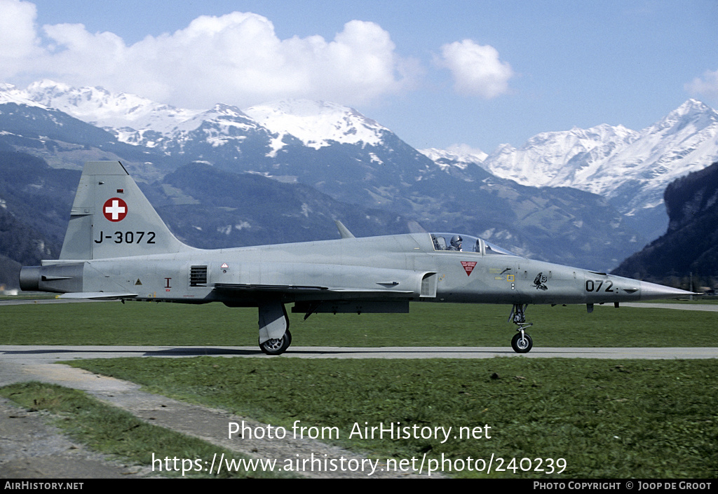 Aircraft Photo of J-3072 | Northrop F-5E Tiger II | Switzerland - Air Force | AirHistory.net #240239