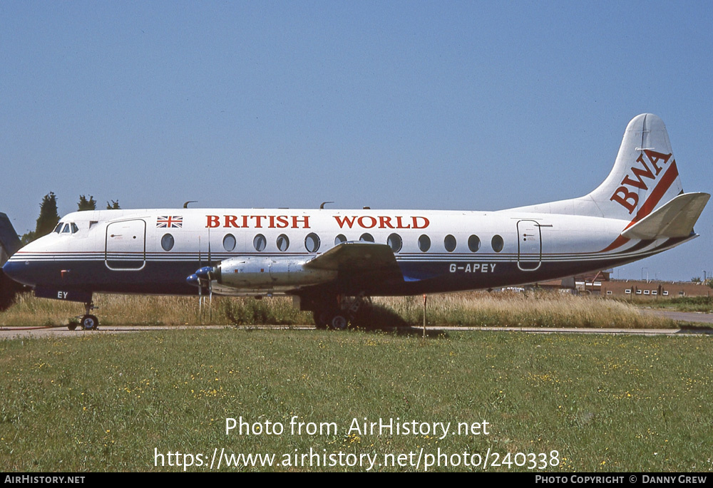 Aircraft Photo of G-APEY | Vickers 806 Viscount | British World Airlines | AirHistory.net #240338